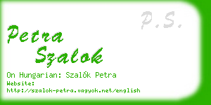 petra szalok business card